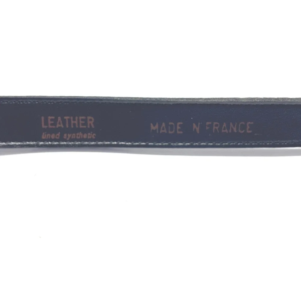 Avignon Snake Head Belt ML Black Crocodile Embossed Leather Silver Hardware